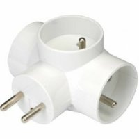 Rozbočovacia zásuvka 3× guľatá, biela