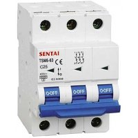 TSM6-63 400V / 25A / C istič 3fázový na DIN lištu