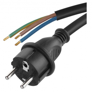 Flexo šnúra gumová 3× 2,5mm2, 5m, čierna 