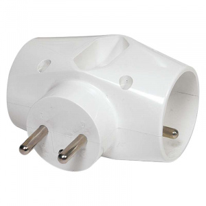 Zásuvka rozbočovacia 1x plochá, 2x guľatá