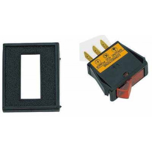 vypínač kolískový červený s panelom